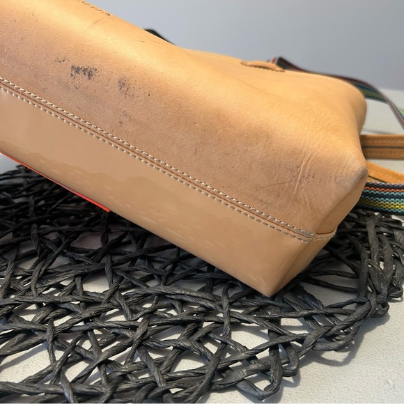 🌸🌼🌺 Consuela Brett Easy Tote Tan Patent Tote - Pink and Orange Floral Appliqués - Picture 14 of 16